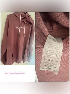 Love Yourself Oversized Hoodie - Dusty Rose